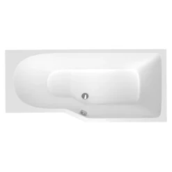 Siko 160x80 cm Beata Plus baignoire bain douche asymétrique en acrylique positionnement droite, sans pieds, blanc (BE1600PPLUS)