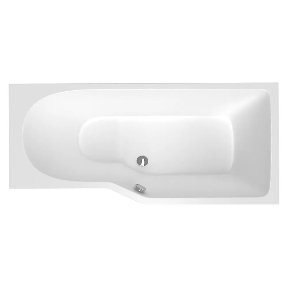 Siko 160x80 cm Beata Plus baignoire bain douche asymétrique en acrylique positionnement droite, sans pieds, blanc (BE1600PPLUS)