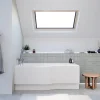 Baignoire Asymétrique|Siko 160x80 cm Beata Plus baignoire bain/douche asymétrique en acrylique, gauche + tablier 160 cm + pieds, blanc