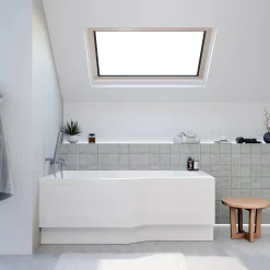 Baignoire Asymétrique|Siko 160x80 cm Beata Plus baignoire bain/douche asymétrique en acrylique, gauche + tablier 160 cm + pieds, blanc