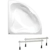 Baignoire D'Angle|Siko 140x140 cm Cornelia baignoire d'angle avec pieds, Acrylique, Gauche et Droite, Blanc (CO1400NEW-SET)