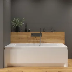 Baignoire Droite|Siko 170x70 cm Cube Way Plus baignoire rectangulaire en acrylique, gauche et droite, sans pieds, blanc (CUB1700PLUS)