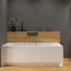 Siko 160x70 cm Cube Way Plus baignoire rectangulaire avec pieds, Acrylique, Gauche et Droite, Blanc (CUB1600PLUS-SET)