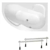 Siko 160x100 cm Fortuna Plus baignoire d'angle avec pieds, Acrylique, Droite, Blanc (FO1600PPLUS-SET)