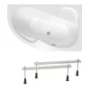 Siko 150x100 cm Fortuna Plus baignoire asymétrique, avec pieds, acrylique, droite, Blanc (FO1500PPLUS-SET)