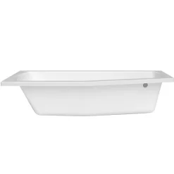 Baignoire Asymétrique|Siko 160x70 cm Laguna Aneta baignoire bain/douche asymétrique avec pieds, acrylique, gauche, blanc (AN1600LPLUS-SET)