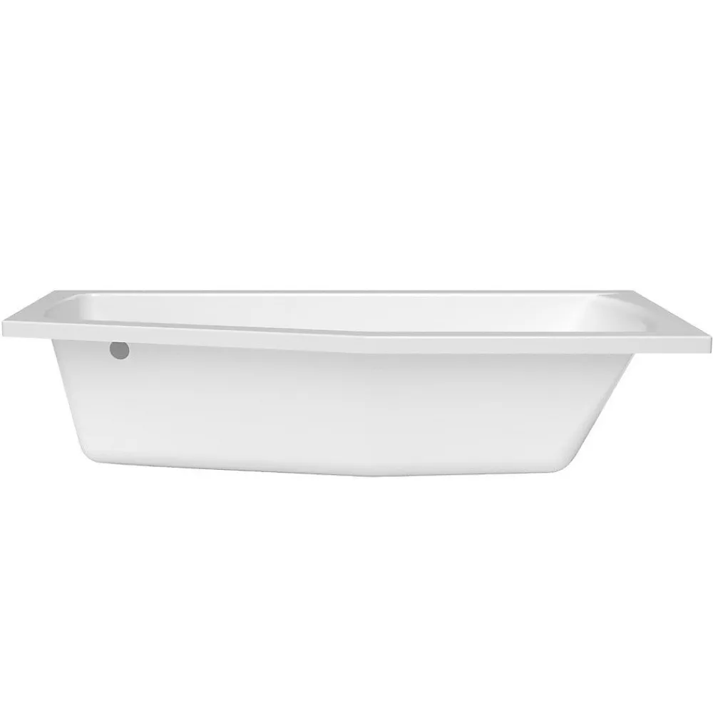 Siko 160x70 cm Laguna Aneta baignoire bain/douche asymétrique avec pieds, acrylique, droite, blanc (AN1600PPLUS-SET)