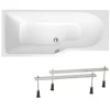 Siko 160x80 cm Laguna Beata Plus baignoire bain/douche asymétrique avec pieds, acrylique, gauche, blanc (BE1600LPLUS-SET)