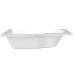 Siko 160x80 cm Laguna Beata Plus baignoire bain/douche asymétrique avec pieds, acrylique, gauche, blanc (BE1600LPLUS-SET)