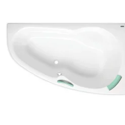 Baignoire Asymétrique|Siko 140x95 cm Laguna Luiza baignoire d'angle gain de place en acrylique, droite + tablier 140 cm + pieds, blanc (LU1400P-SET1)