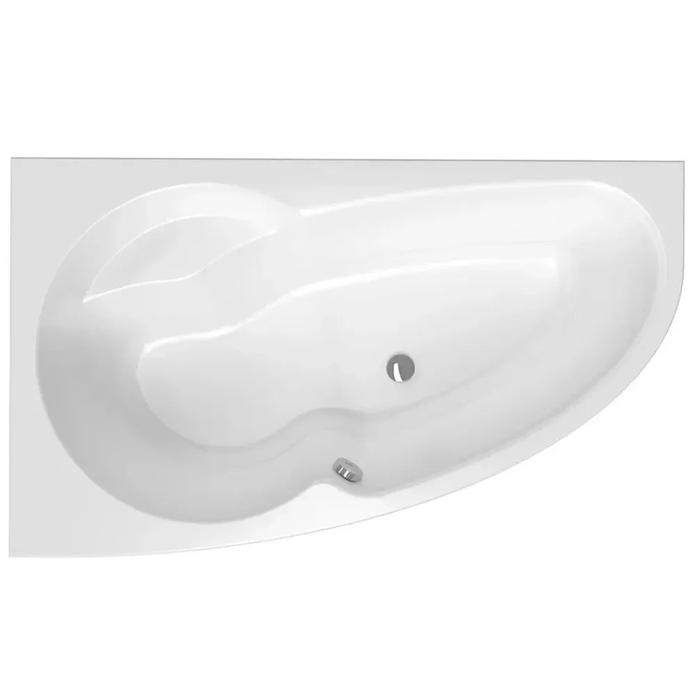 Siko 150x95 cm Laguna Luiza baignoire asymétrique orientation gauche en acrylique, sans pieds, blanc (LU1500L)