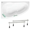 Baignoire Asymétrique|Siko 160x95 cm Laguna Luiza baignoire d'angle avec pieds, acrylique, gauche, blanc (LU1600L-SET)