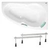 Siko 160x95 cm Laguna Luiza baignoire d'angle avec pieds, acrylique, droite, blanc (LU1600P-SET)