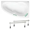 Siko 140x95 cm Laguna Luiza baignoire d'angle gain de place, avec pieds, acrylique, droite, blanc (LU1400P-SET)