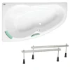 Baignoire Asymétrique|Siko 140x95 cm Laguna Luiza baignoire d'angle gain de place, avec pieds, acrylique, gauche, blanc (LU1400L-SET)