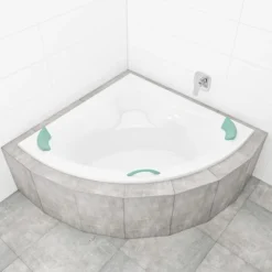 Baignoire D'Angle|Siko 150x150 cm Royale baignoire d'angle en acrylique, gauche et droite, sans pieds, blanc (RO1500NEW)