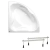 Siko 150x150 cm Royale baignoire d'angle avec pieds, Acrylique, Gauche et Droite, Blanc (RO1500NEW-SET)