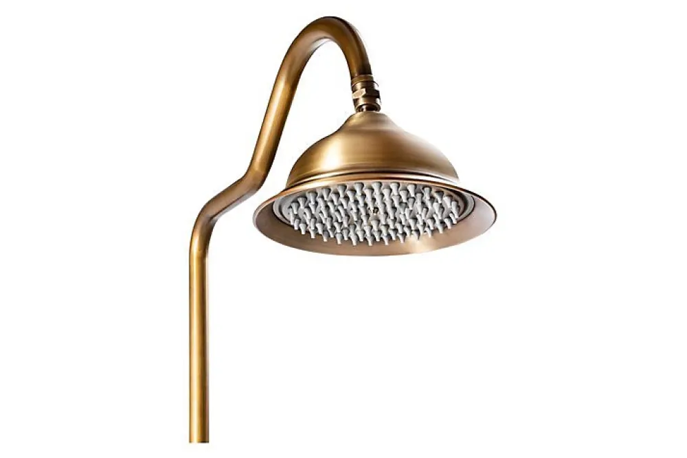 Silla Global Silla Élégant Colonne de Douche retro avec Mitigeur Réglable en Hauteur Système de Douche, Vintage Doré