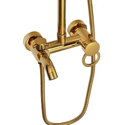 Silla Global Silla Élégant Colonne de Douche retro avec Mitigeur Réglable en Hauteur Système de Douche, Doré