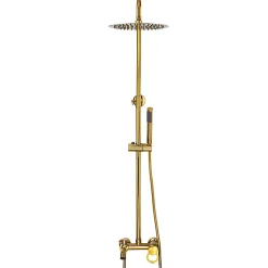 Silla Global Silla Élégant Colonne de Douche retro avec Mitigeur Réglable en Hauteur Système de Douche, Doré
