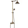 Colonne De Douche Mécanique|Silla Global Silla Élégant Colonne de Douche retro avec Mitigeur Réglable en Hauteur Système de Douche, Doré