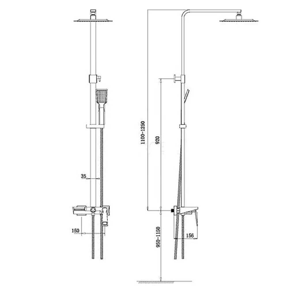 Colonne De Douche Mécanique|Silla Global Silla Élégant Colonne de Douche avec Mitigeur Réglable en Hauteur Système de Douche, Noir / Doré