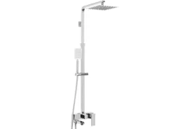 Colonne De Douche Mécanique|Silla Global Silla Élégant Colonne de Douche avec Mitigeur Réglable en Hauteur Système de Douche, Chrome