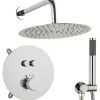 Colonne De Douche Encastrable|Silla Global Silla Élégant Colonne de Douche en Laiton Encastrée, Ensemble de Douche Thermostatique, Chrome