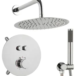 Colonne De Douche Encastrable|Silla Global Silla Élégant Colonne de Douche en Laiton Encastrée, Ensemble de Douche Thermostatique, Chrome