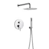 Colonne De Douche Encastrable|Silla Global Silla Élégant Colonne de Douche en Laiton Encastrée, Ensemble de Douche Mécanique, Chrome