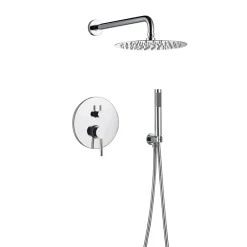 Colonne De Douche Encastrable|Silla Global Silla Élégant Colonne de Douche en Laiton Encastrée, Ensemble de Douche Mécanique, Chrome