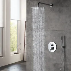 Colonne De Douche Encastrable|Silla Global Silla Élégant Colonne de Douche en Laiton Encastrée, Ensemble de Douche Mécanique, Chrome