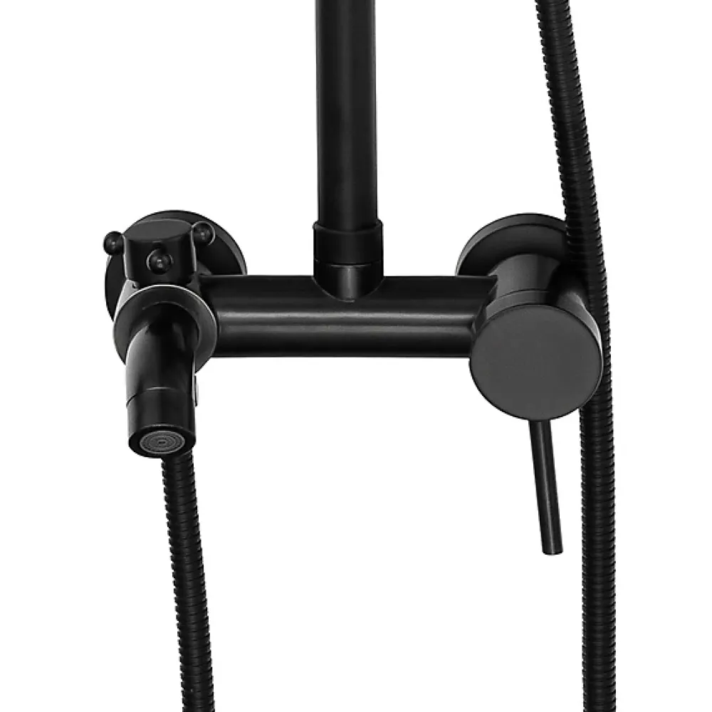 Colonne De Douche Mécanique|Silla Global Silla Élégant Colonne de Douche retro avec Mitigeur Réglable en Hauteur Système de Douche, Noir