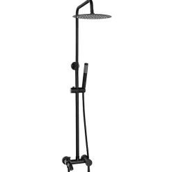 Colonne De Douche Mécanique|Silla Global Silla Élégant Colonne de Douche retro avec Mitigeur Réglable en Hauteur Système de Douche, Noir