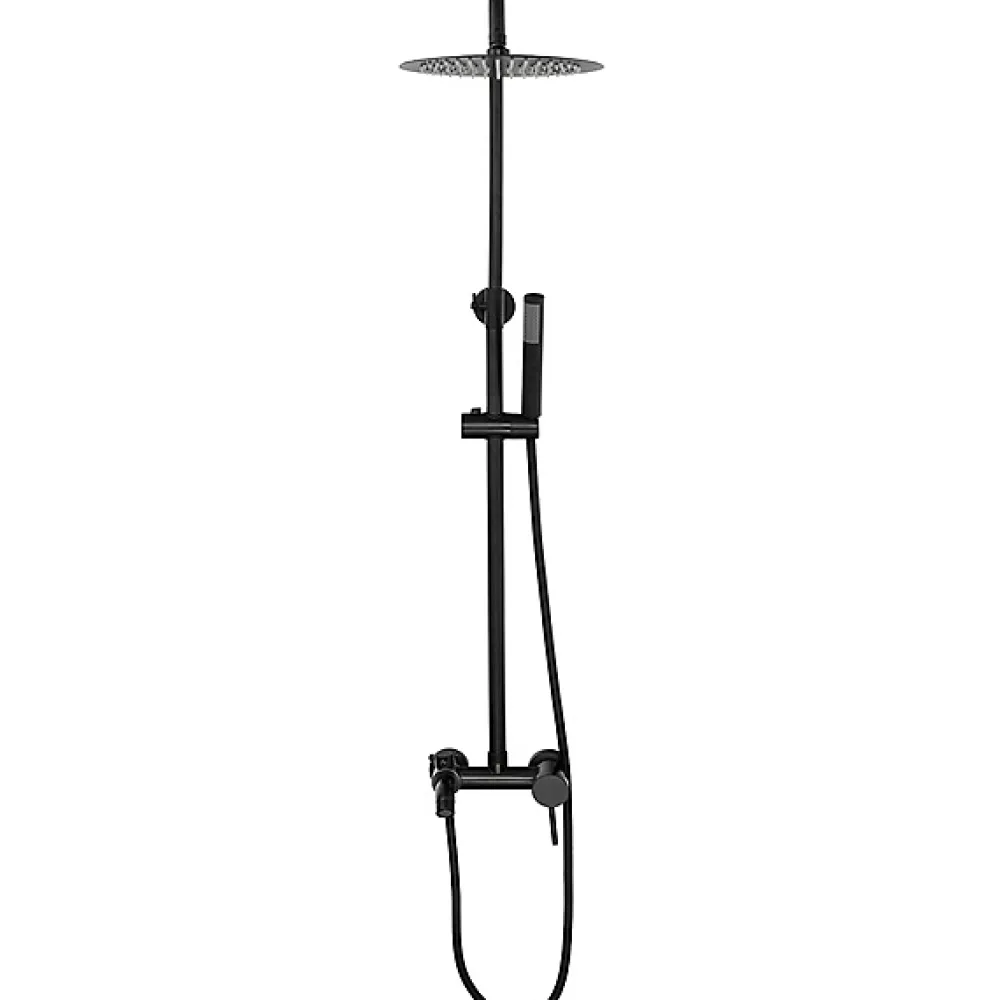 Colonne De Douche Mécanique|Silla Global Silla Élégant Colonne de Douche retro avec Mitigeur Réglable en Hauteur Système de Douche, Noir