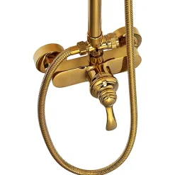 Colonne De Douche Mécanique|Silla Global Silla Élégant Colonne de Douche retro avec Mitigeur Réglable en Hauteur Système de Douche, Doré