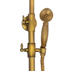 Silla Global Silla Élégant Colonne de Douche retro avec Mitigeur Réglable en Hauteur Système de Douche, Vintage Doré