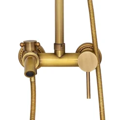 Silla Global Silla Élégant Colonne de Douche retro avec Mitigeur Réglable en Hauteur Système de Douche, Vintage Doré