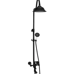 Colonne De Douche Mécanique|Silla Global Silla Élégant Colonne de Douche retro avec Mitigeur Réglable en Hauteur Système de Douche, Noir