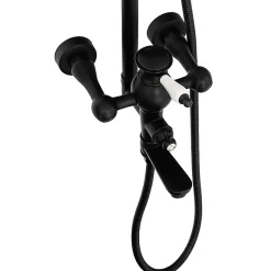 Colonne De Douche Mécanique|Silla Global Silla Élégant Colonne de Douche retro avec Mitigeur Réglable en Hauteur Système de Douche, Noir