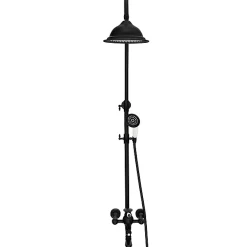 Colonne De Douche Mécanique|Silla Global Silla Élégant Colonne de Douche retro avec Mitigeur Réglable en Hauteur Système de Douche, Noir