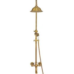 Silla Global Silla Élégant Colonne de Douche retro avec Mitigeur Réglable en Hauteur Système de Douche, Vintage Doré