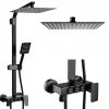 Silla Global Silla Élégant Colonne de Douche avec Mitigeur Réglable en Hauteur Système de Douche, Noir