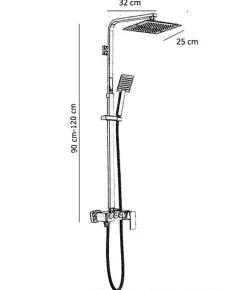 Silla Global Silla Élégant Colonne de Douche avec Mitigeur Réglable en Hauteur Système de Douche, Doré