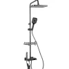Colonne De Douche Mécanique|Silla Global Silla Élégant Colonne de Douche avec Mitigeur Réglable en Hauteur Système de Douche, Gris