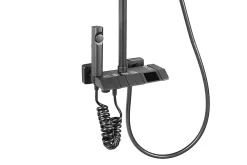 Colonne De Douche Mécanique|Silla Global Silla Élégant Colonne de Douche avec Mitigeur Réglable en Hauteur Système de Douche, Gris