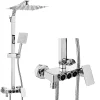 Colonne De Douche Mécanique|Silla Global Silla Élégant Colonne de Douche avec Mitigeur Réglable en Hauteur Système de Douche, Chrome