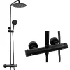Silla Global Silla Élégant Colonne de Douche avec Mitigeur Réglable en Hauteur Système de Douche termostatique, Noir