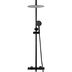 Silla Global Silla Élégant Colonne de Douche avec Mitigeur Réglable en Hauteur Système de Douche termostatique, Noir