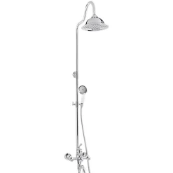 Silla Global Silla Élégant Colonne de Douche retro avec Mitigeur Réglable en Hauteur Système de Douche, Chrome